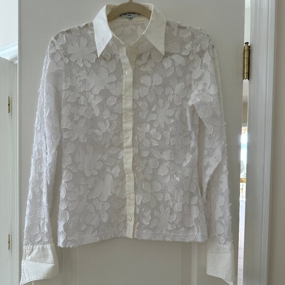 Anne Fontaine Floral Applique Shirt - Picture 1 of 8